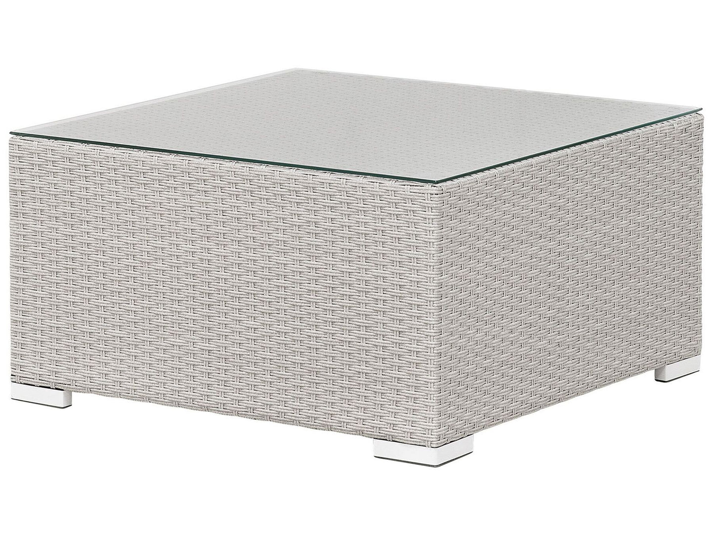lounge set sano pe rattan light grey left hand 4 seater