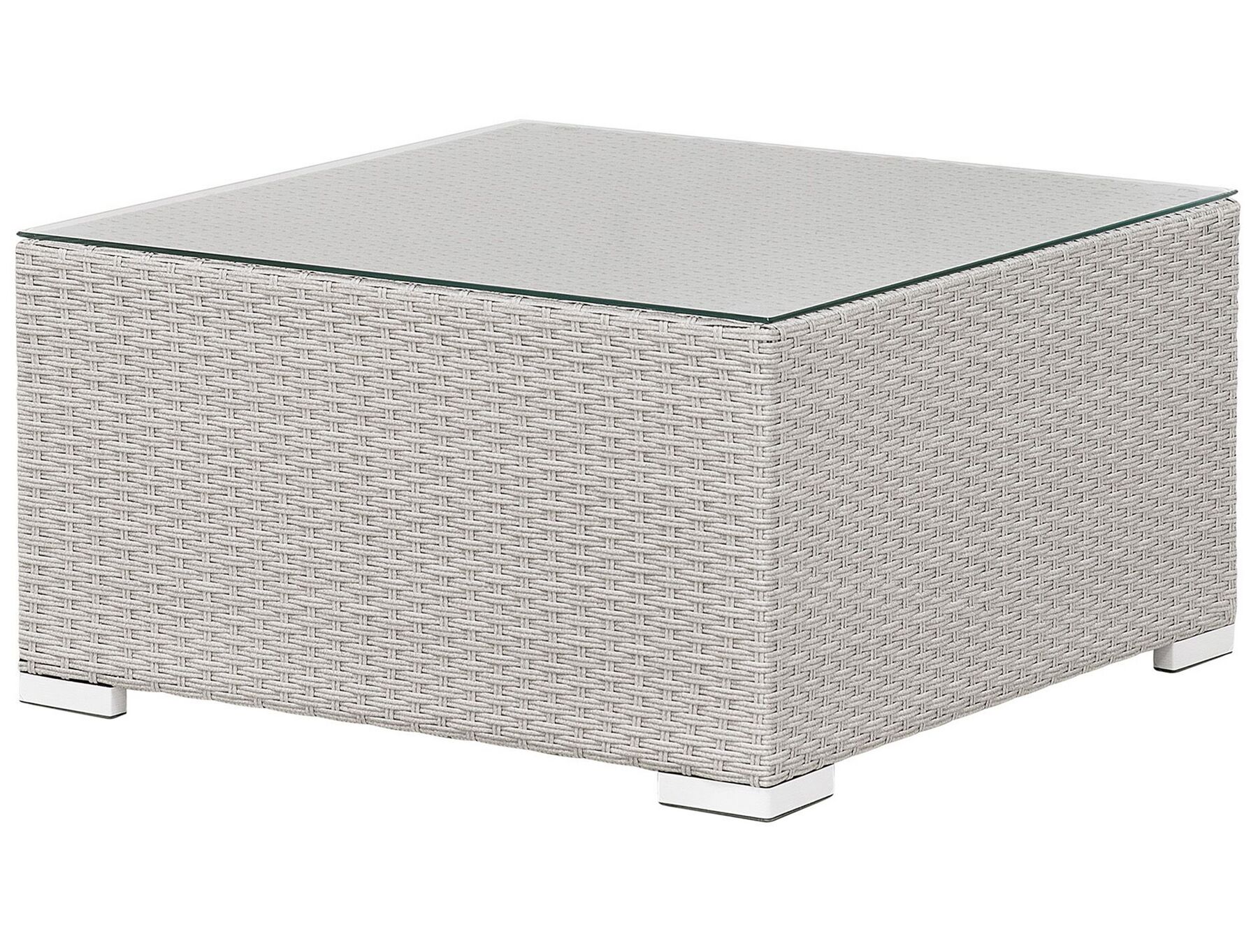 lounge set sano pe rattan light grey left hand 4 seater