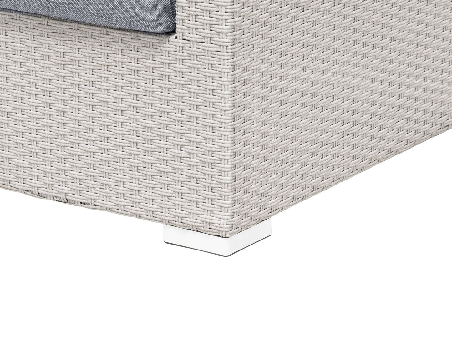 lounge set sano pe rattan light grey left hand 4 seater