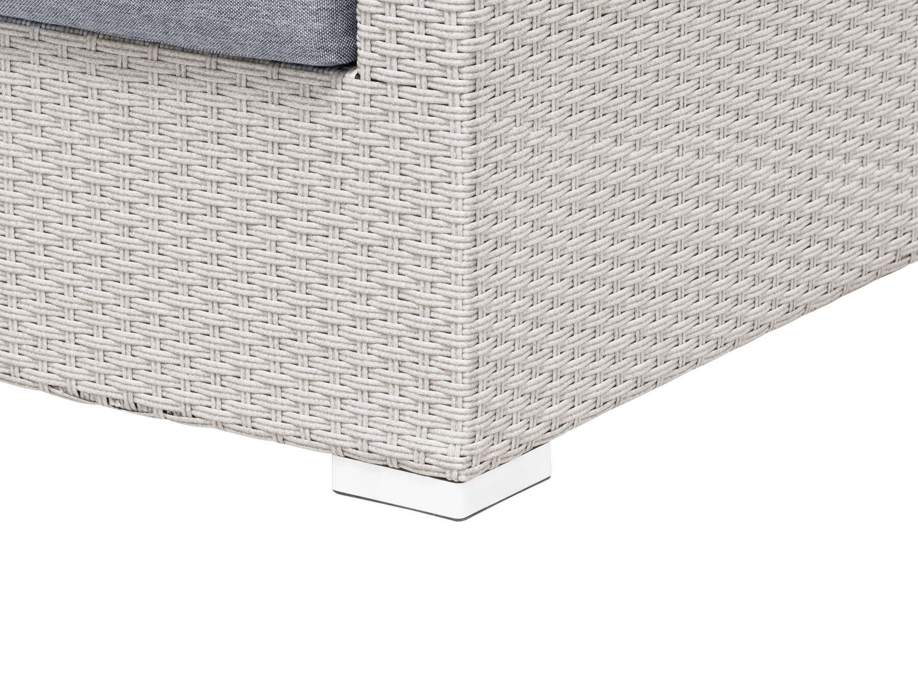 lounge set sano pe rattan light grey left hand 4 seater
