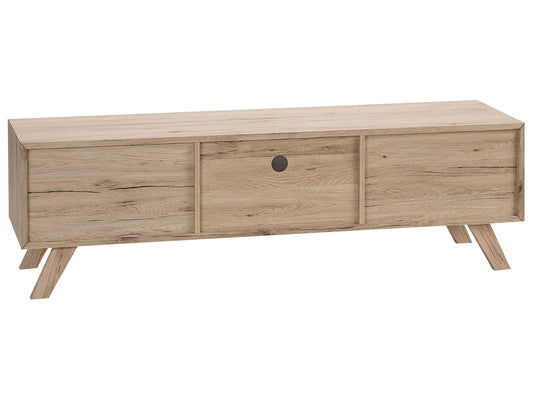 TV Stand Light Wood with White FORESTER