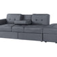 Sectional Sofa Bed with Ottoman Dark Grey FALSTER