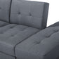 Sectional Sofa Bed with Ottoman Dark Grey FALSTER