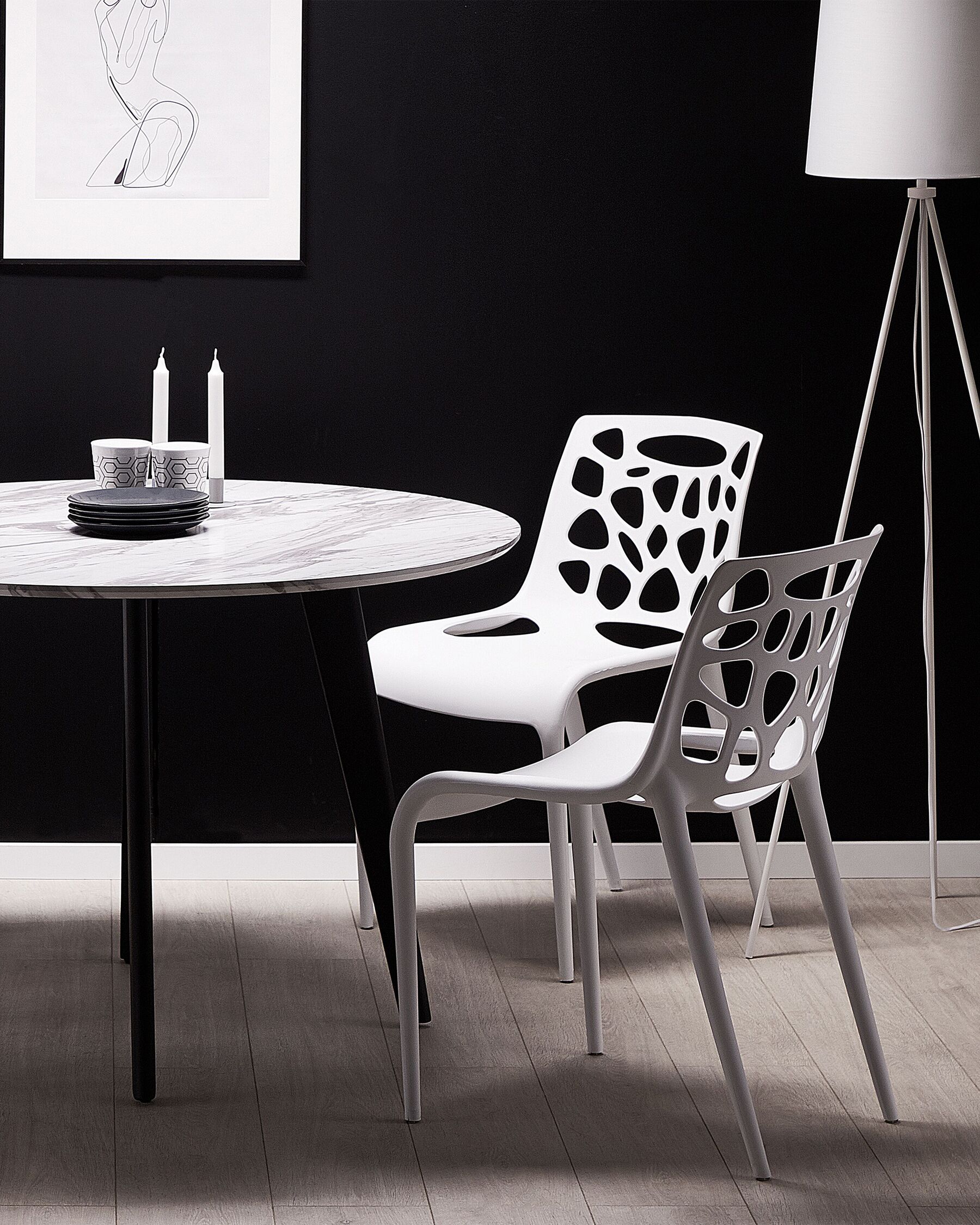 Plastic Garden Dining Chair White Morgan