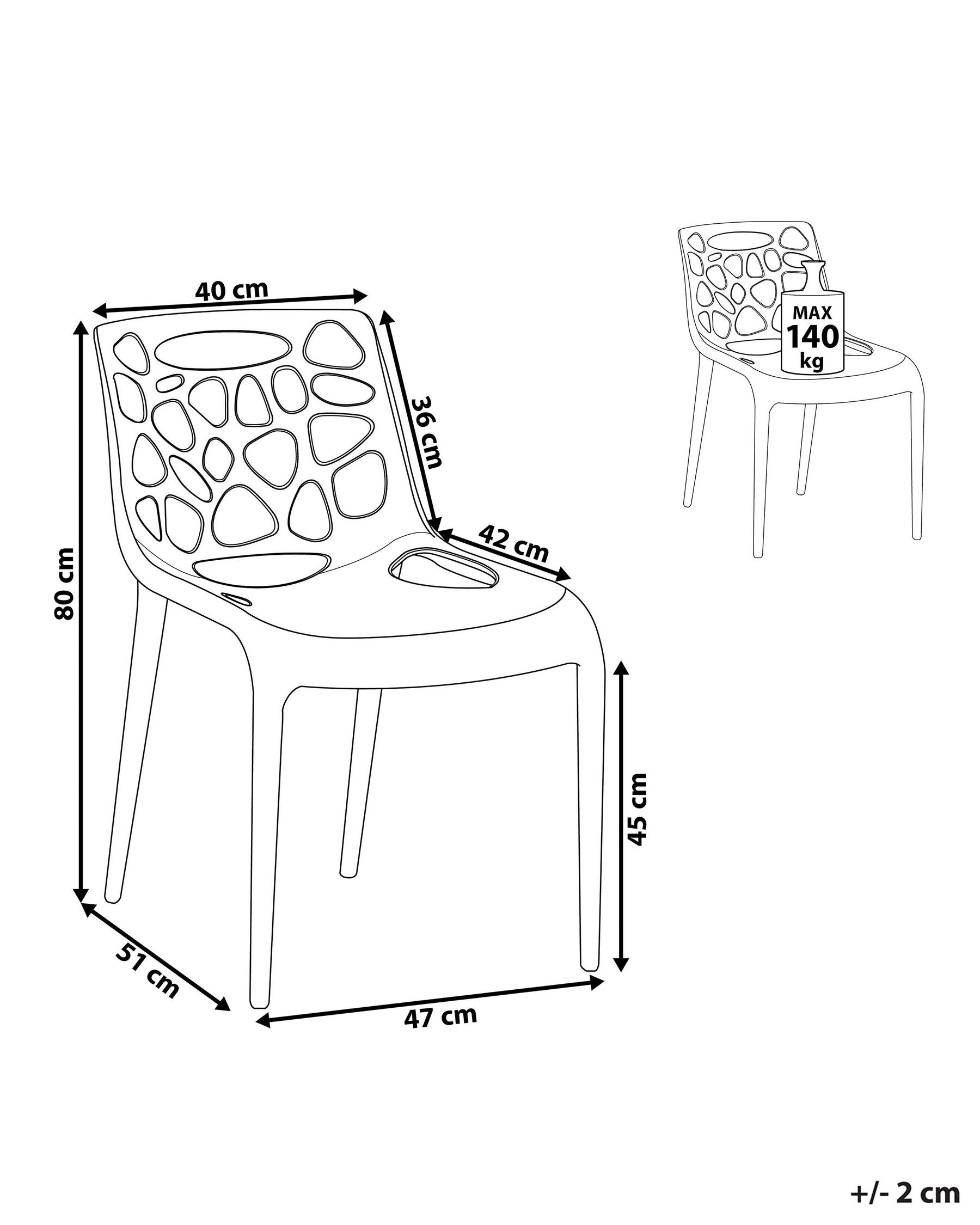 Plastic Garden Dining Chair White Morgan