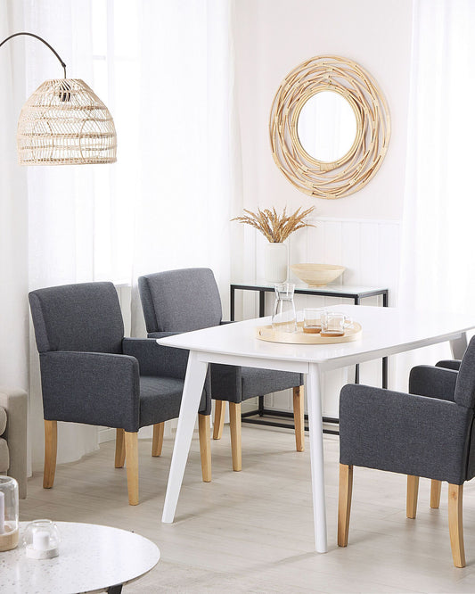 Fabric Dining Chair Grey ROCKEFELLER