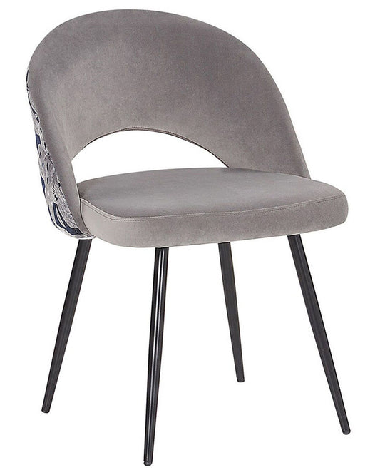 Set of 2 Dining Chairs VIVIAN Velvet Grey