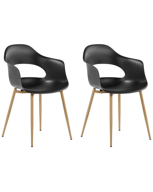 Set Of 2 Dining Chairs Black Utica