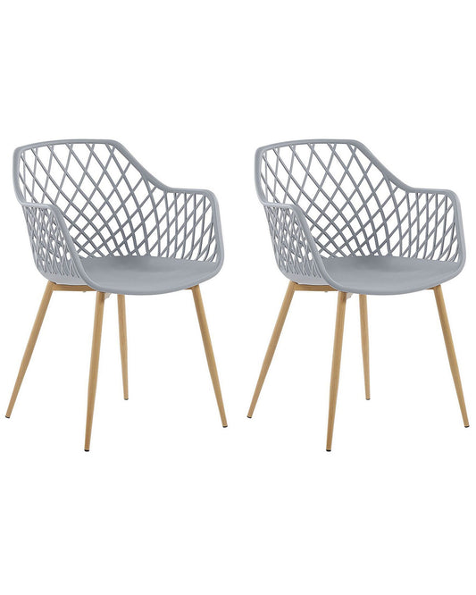 Set Of 2 Dining Chairs Grey Nashua