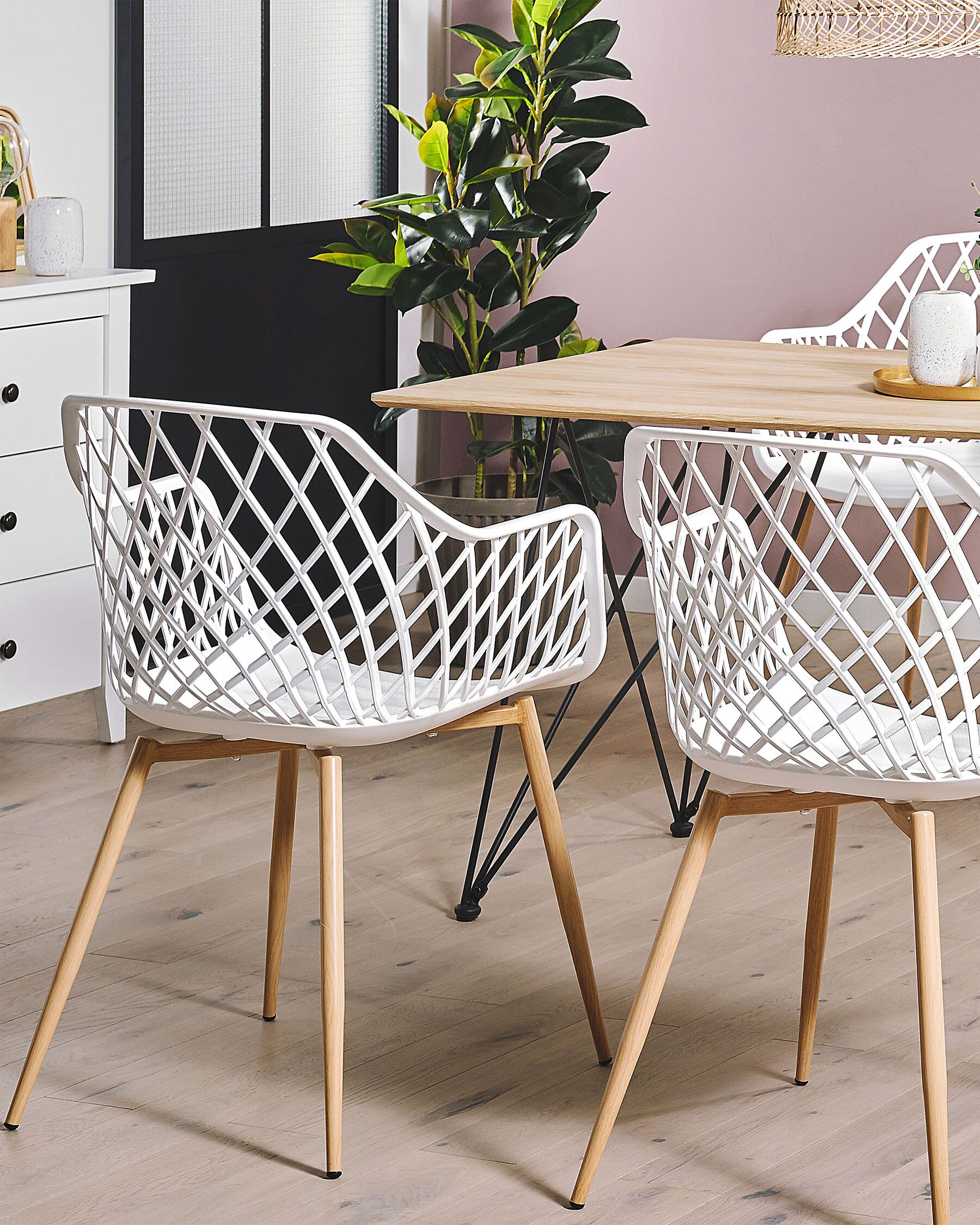 Set Of 2 Dining Chairs White Nashua
