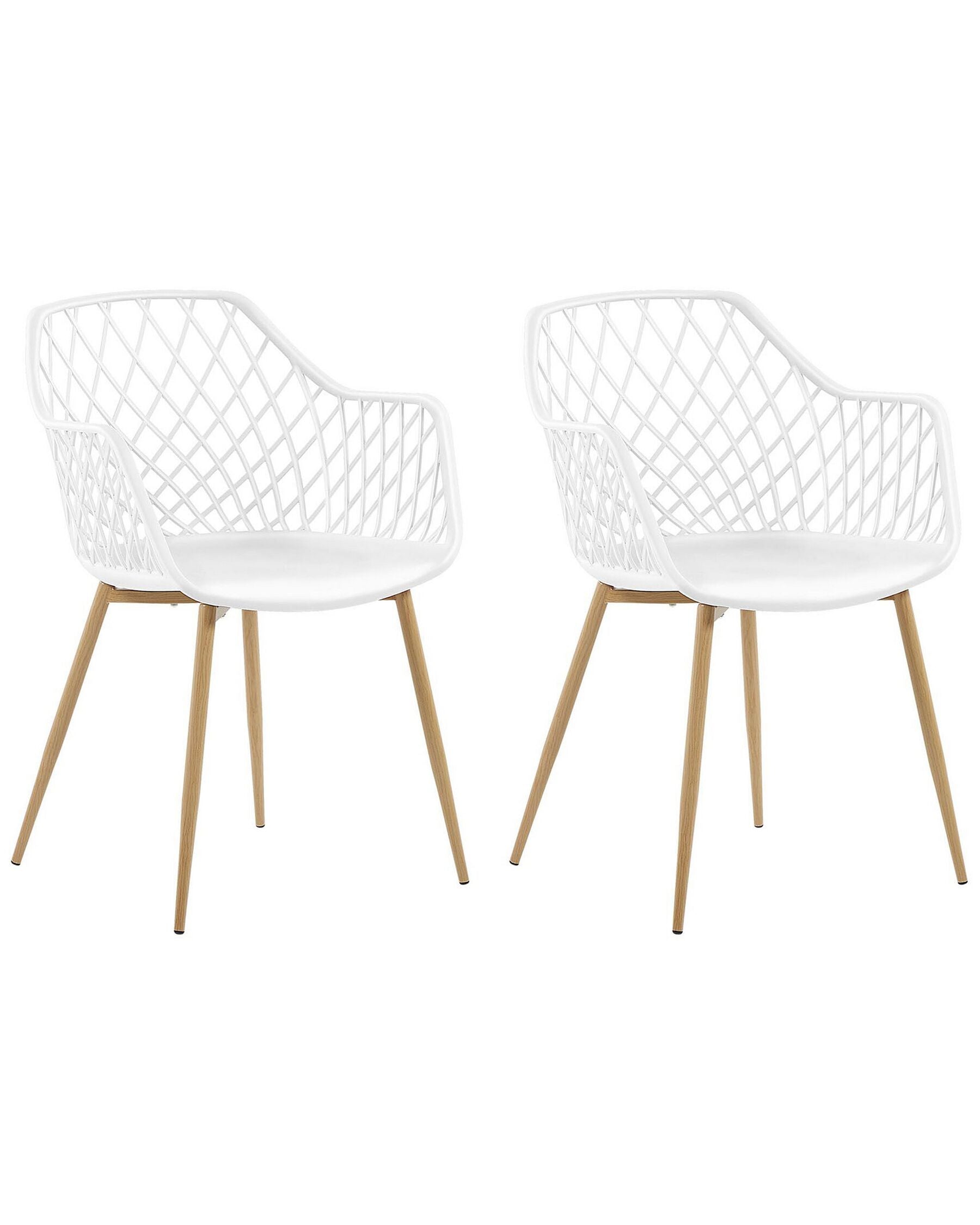 Set Of 2 Dining Chairs White Nashua
