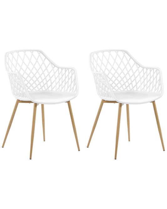 Set Of 2 Dining Chairs White Nashua