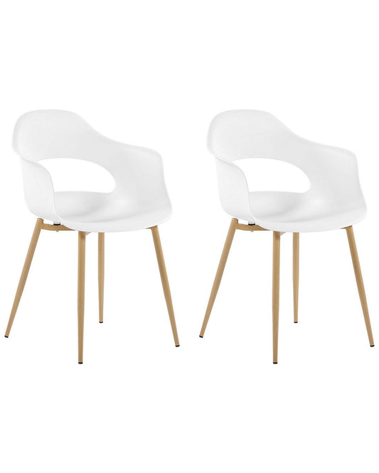 Set Of 2 Dining Chairs White Utica