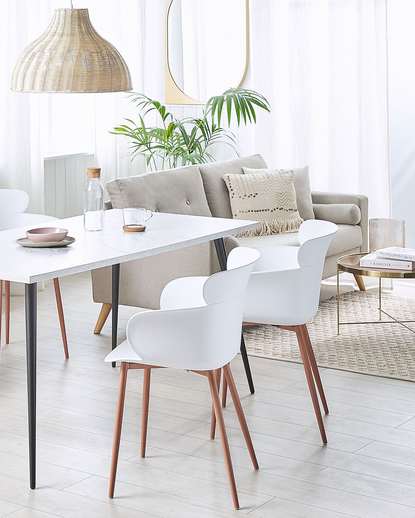 Set Of 2 Dining Chairs White Sumkley