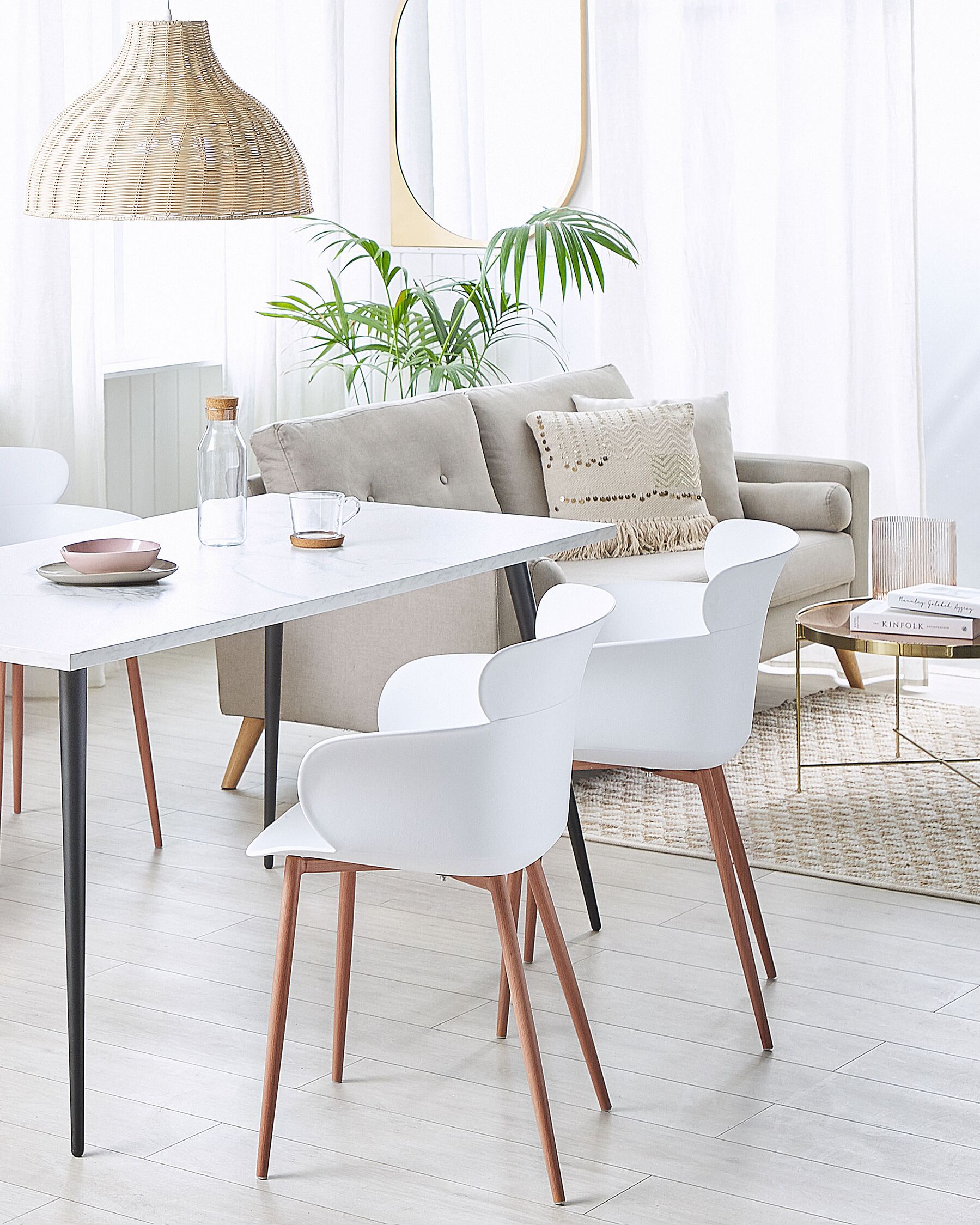Set Of 2 Dining Chairs White Sumkley