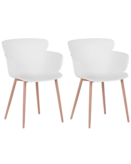 Set Of 2 Dining Chairs White Sumkley