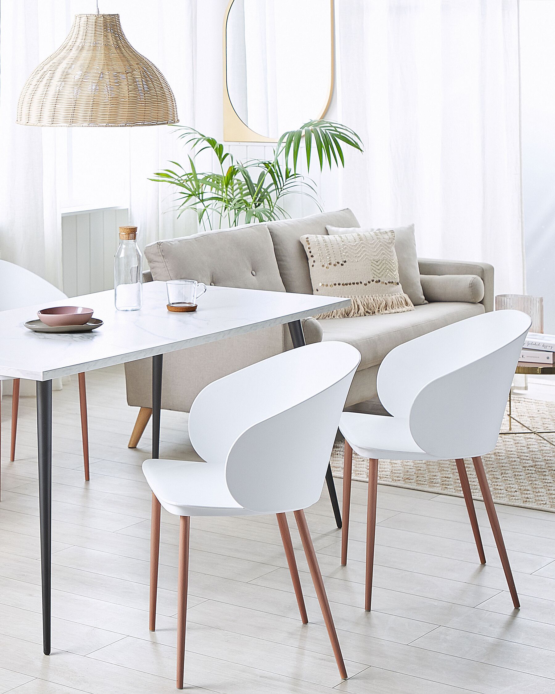 Set Of 2 Dining Chairs White Blaykee