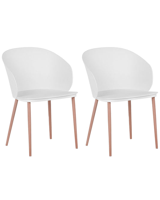 Set Of 2 Dining Chairs White Blaykee