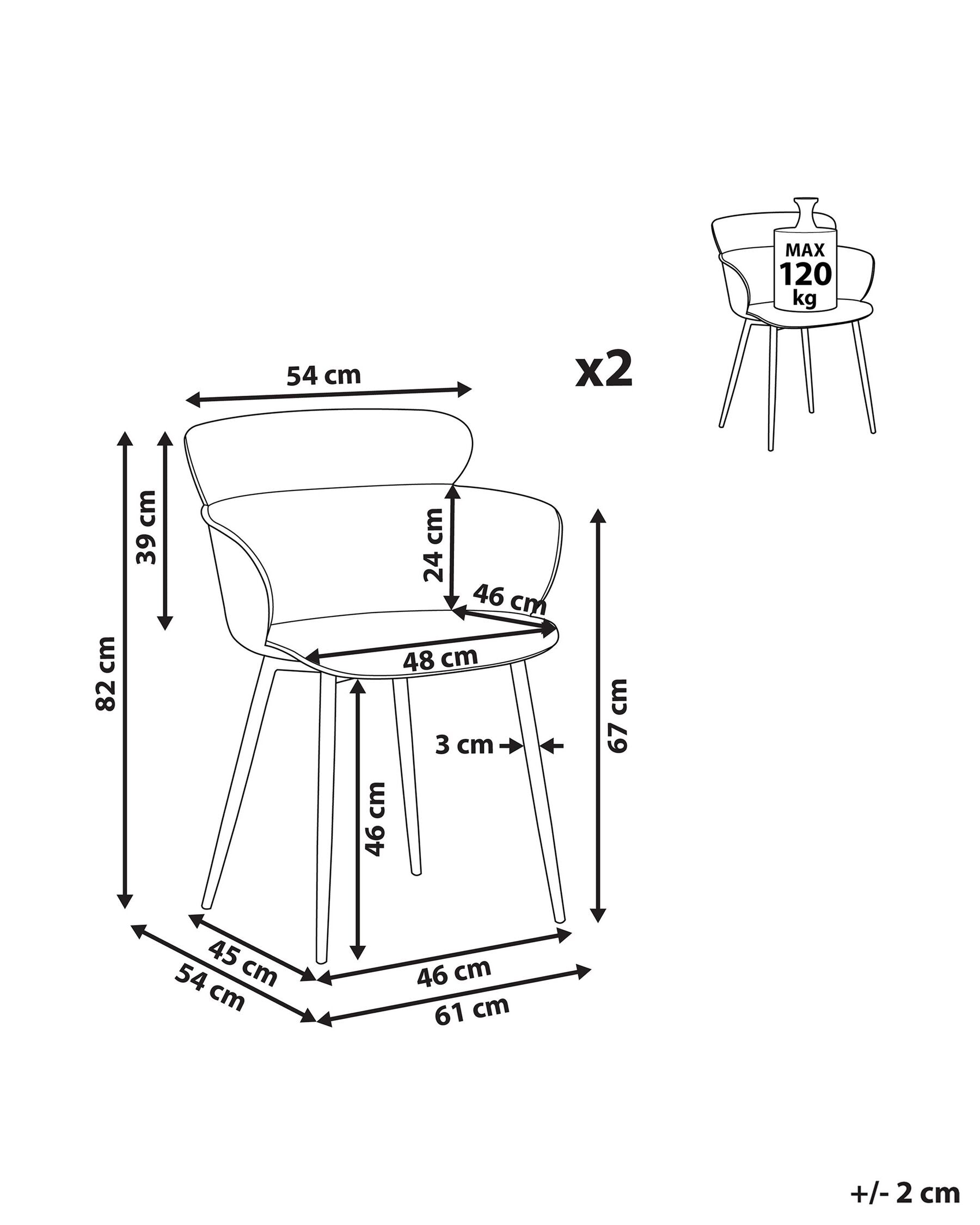 Set Of 2 Dining Chairs White Sumkley