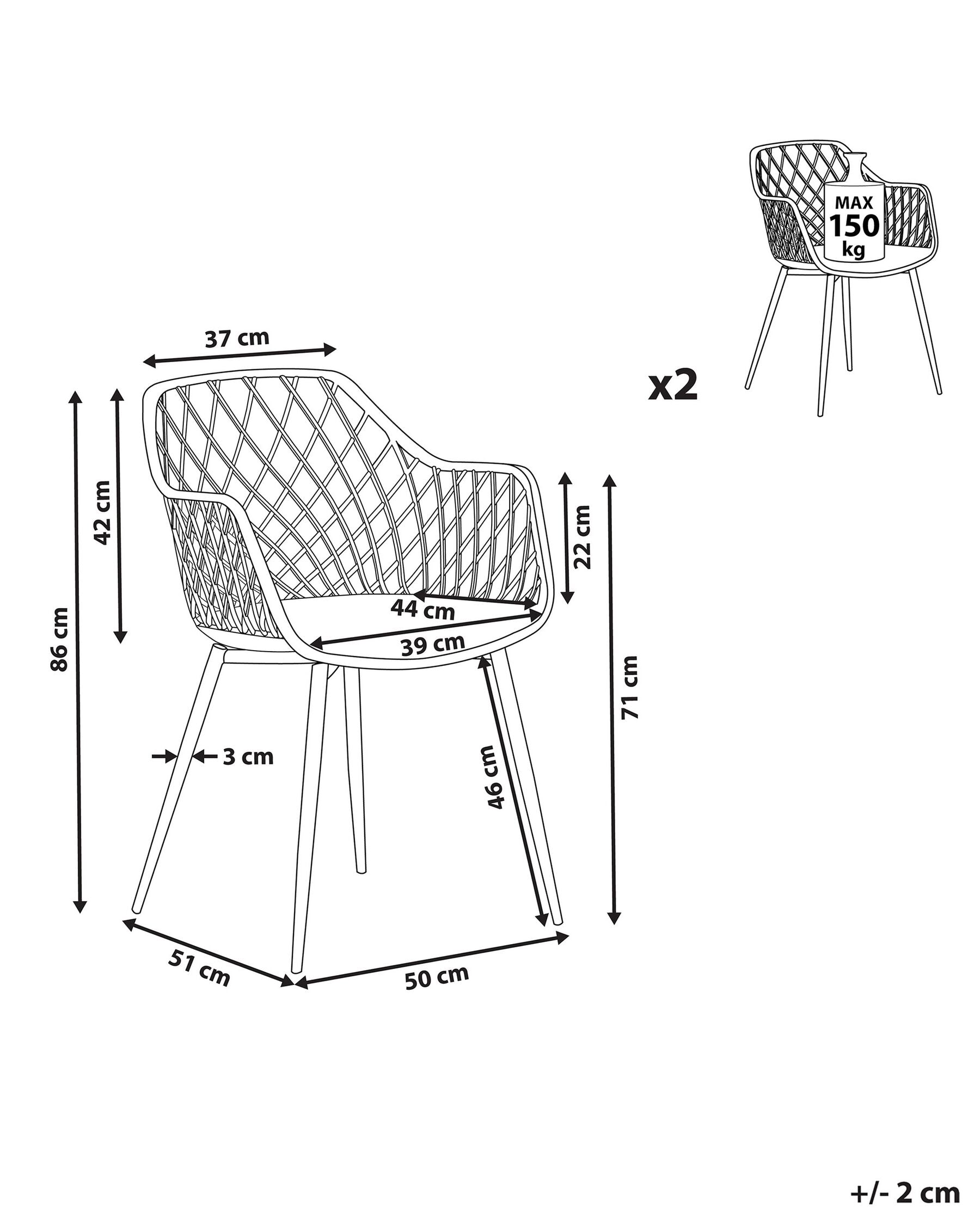 Set Of 2 Dining Chairs White Nashua
