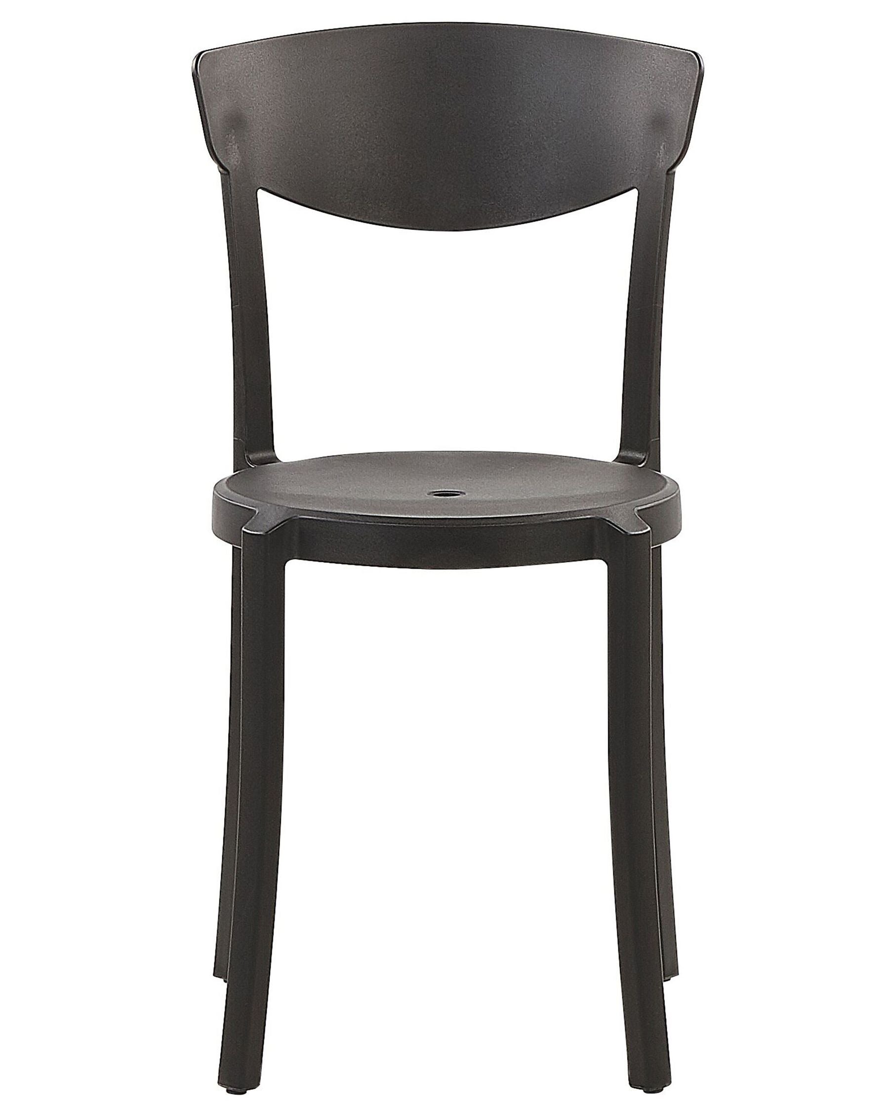 Set Of 4 Dining Chairs Black Vieste