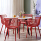 Set Of 4 Plastic Dining Chairs Red Pesaro