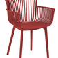 Set Of 4 Plastic Dining Chairs Red Pesaro