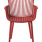 Set Of 4 Plastic Dining Chairs Red Pesaro