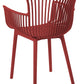 Set Of 4 Plastic Dining Chairs Red Pesaro