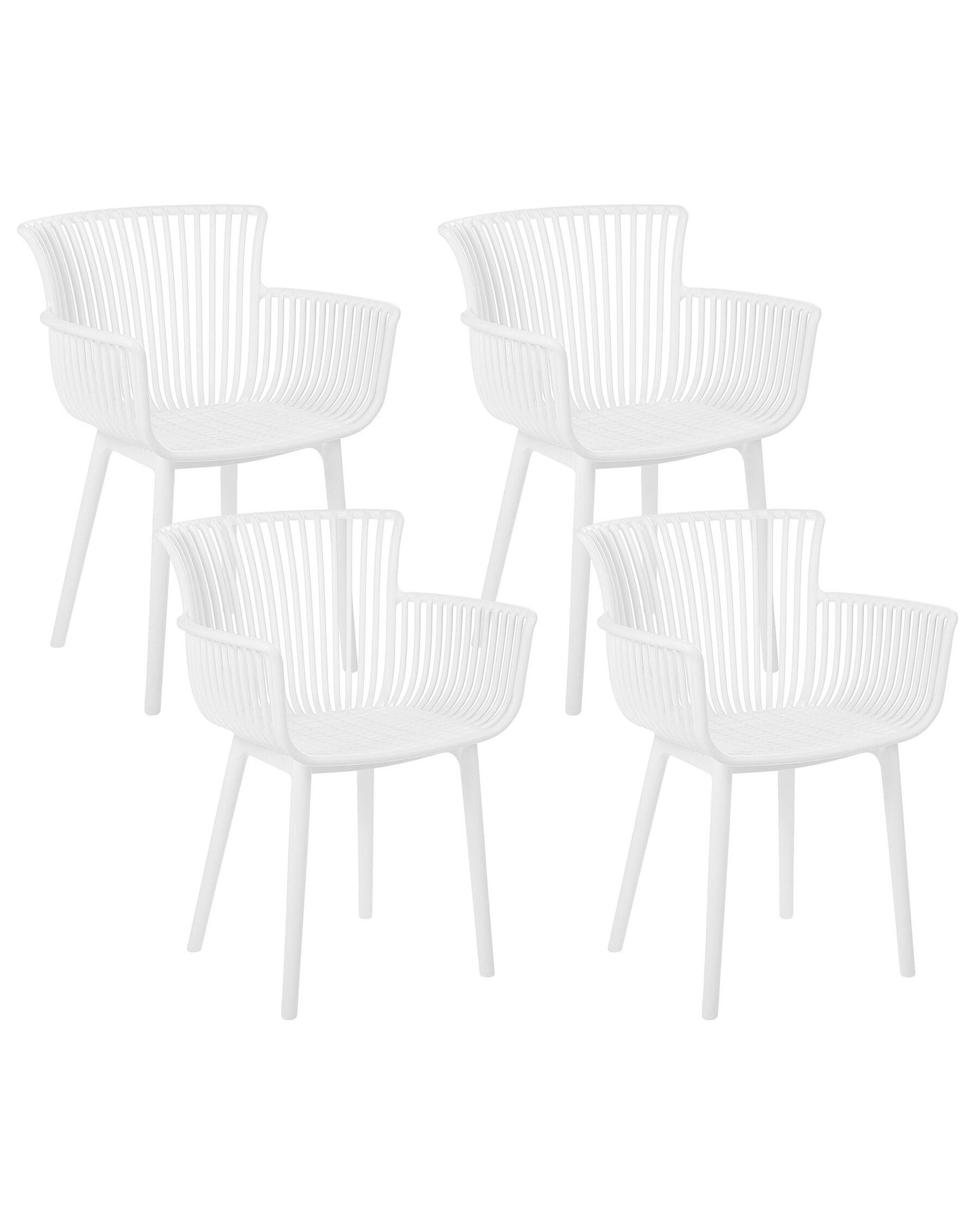 Set Of 4 Plastic Dining Chairs White Pesaro