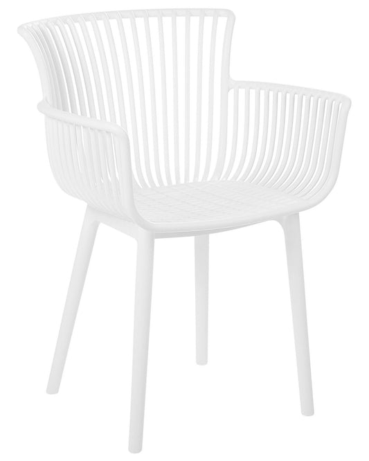 Set Of 4 Plastic Dining Chairs White Pesaro