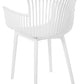 Set Of 4 Plastic Dining Chairs White Pesaro