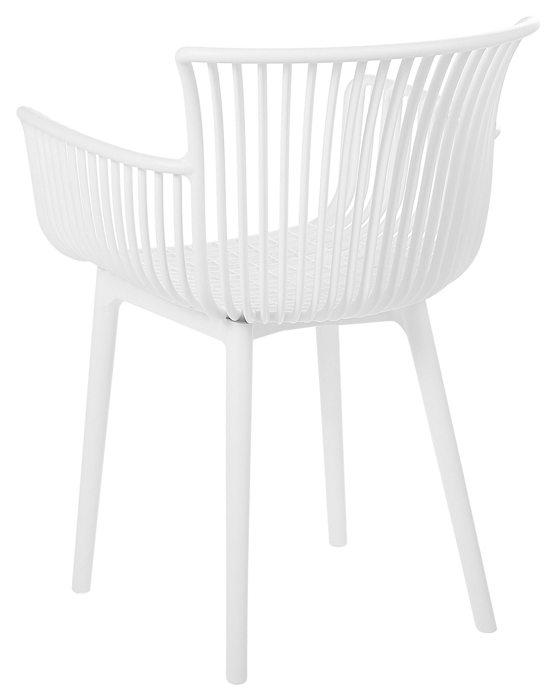 Set Of 4 Plastic Dining Chairs White Pesaro