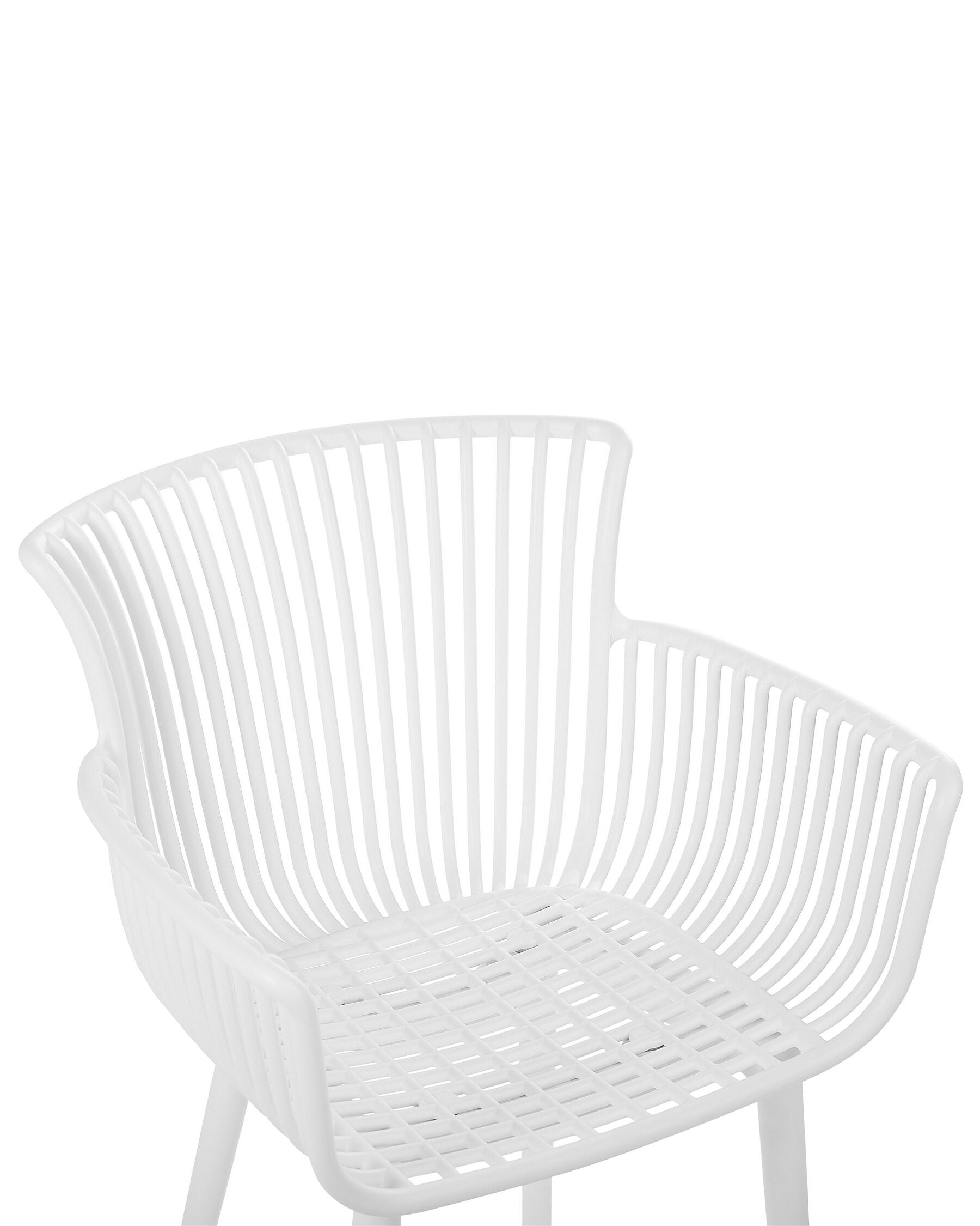 Set Of 4 Plastic Dining Chairs White Pesaro