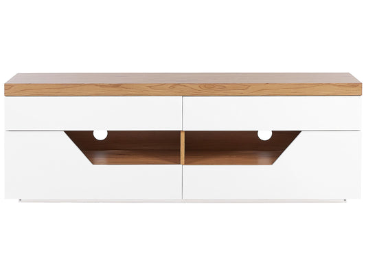 TV Stand White with Light Wood CHEVAL