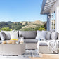 lounge set sano pe rattan light grey left hand 4 seater