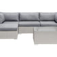 lounge set sano pe rattan light grey left hand 4 seater