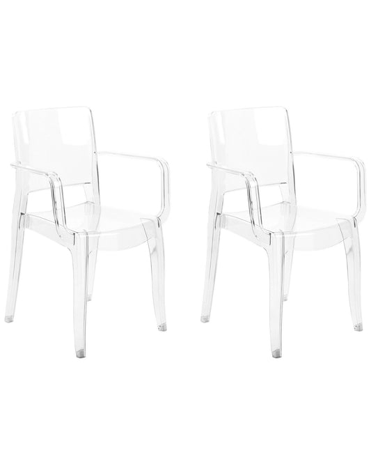 Set Of 2 Dining Chairs Transparent Kenwood