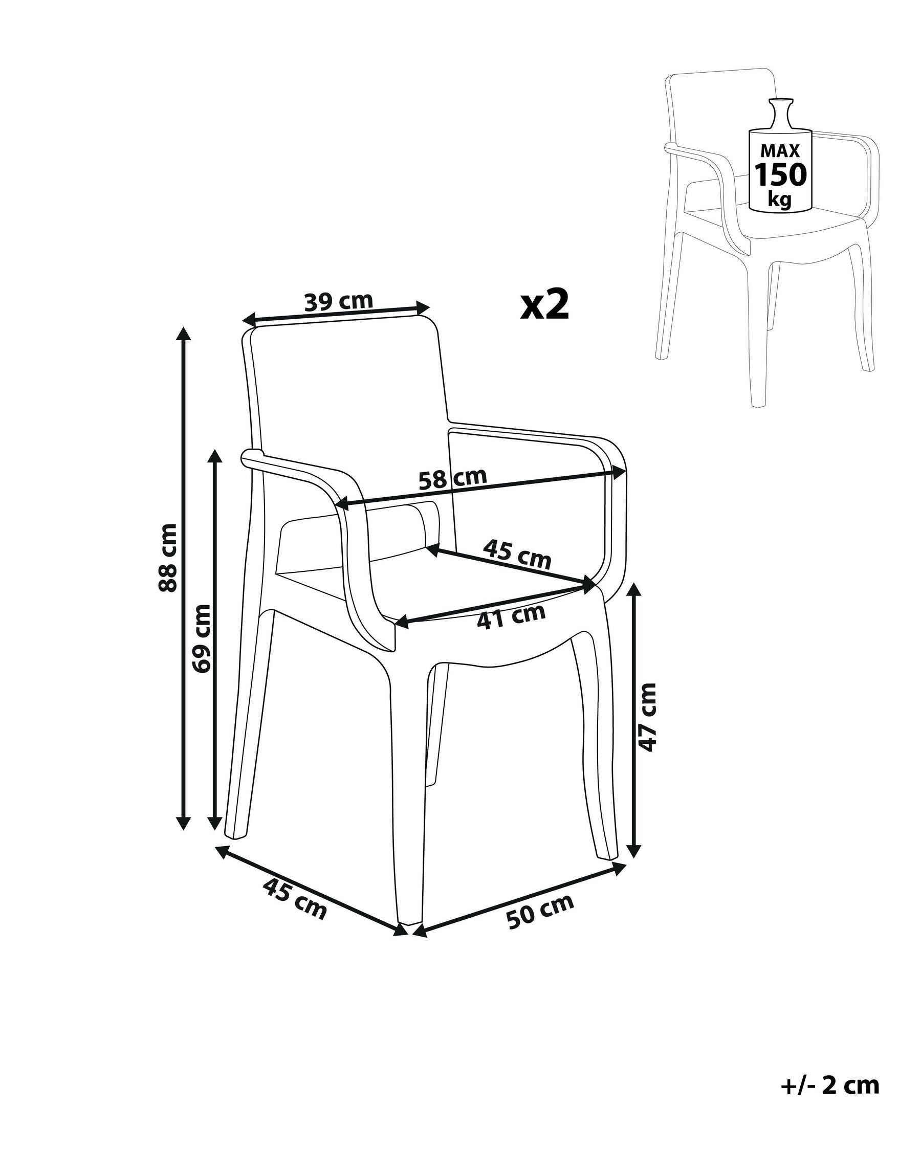 Set Of 2 Dining Chairs Transparent Kenwood