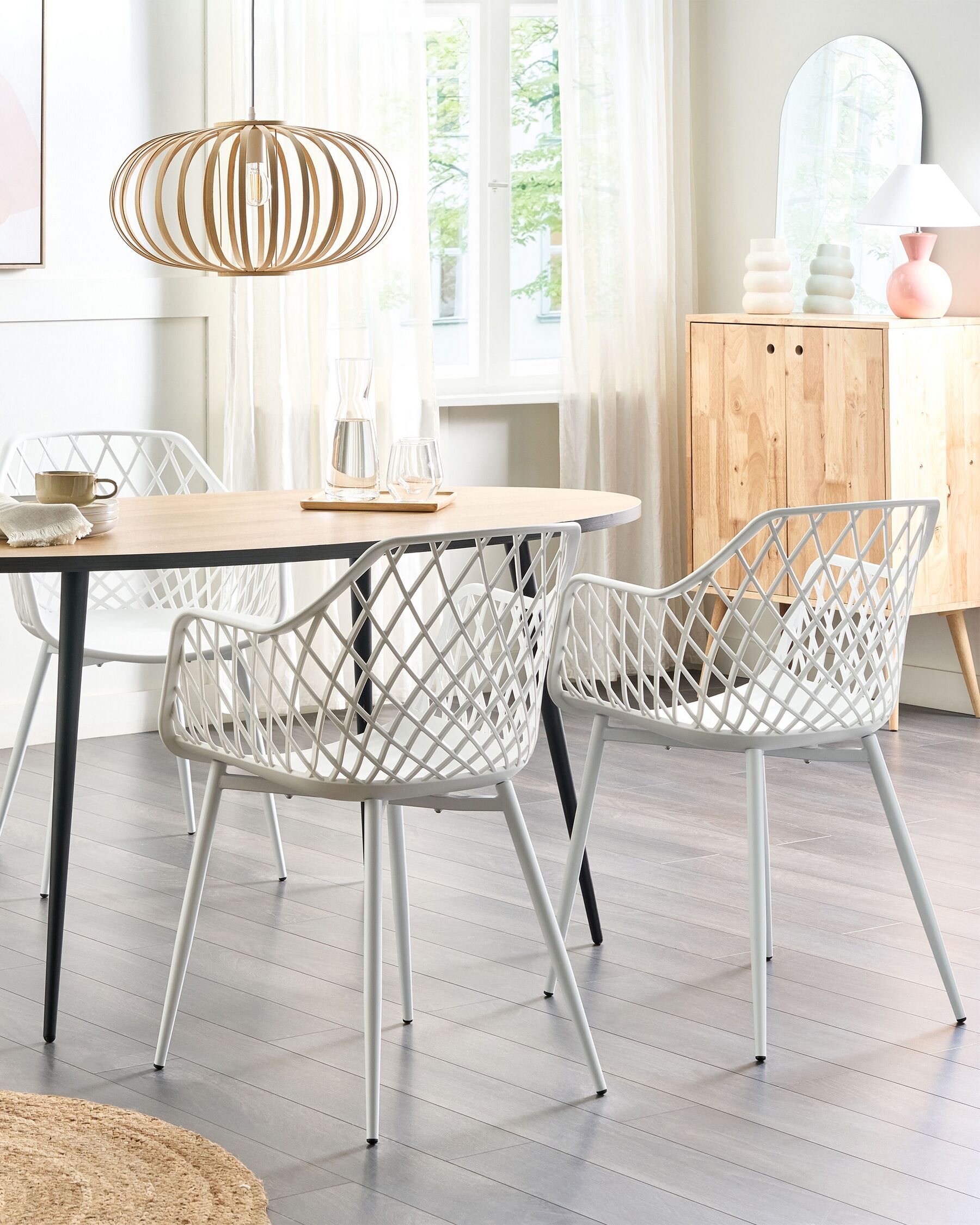 Set Of 2 Dining Chairs White Nashua Ii