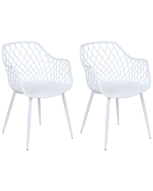 Set Of 2 Dining Chairs White Nashua Ii