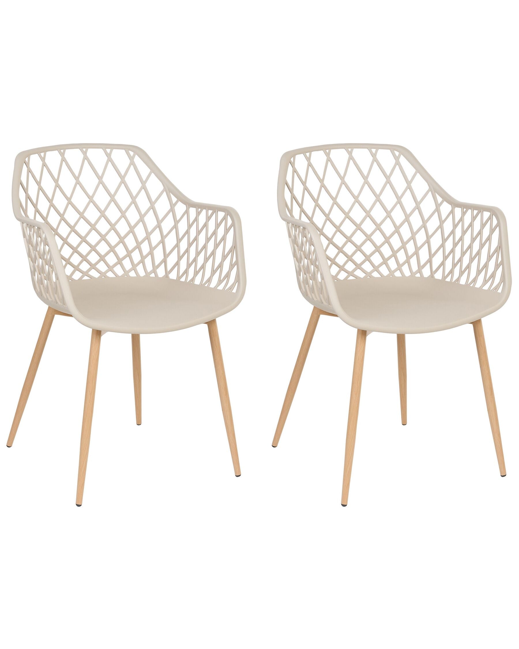 Set Of 2 Dining Chairs Beige Nashua