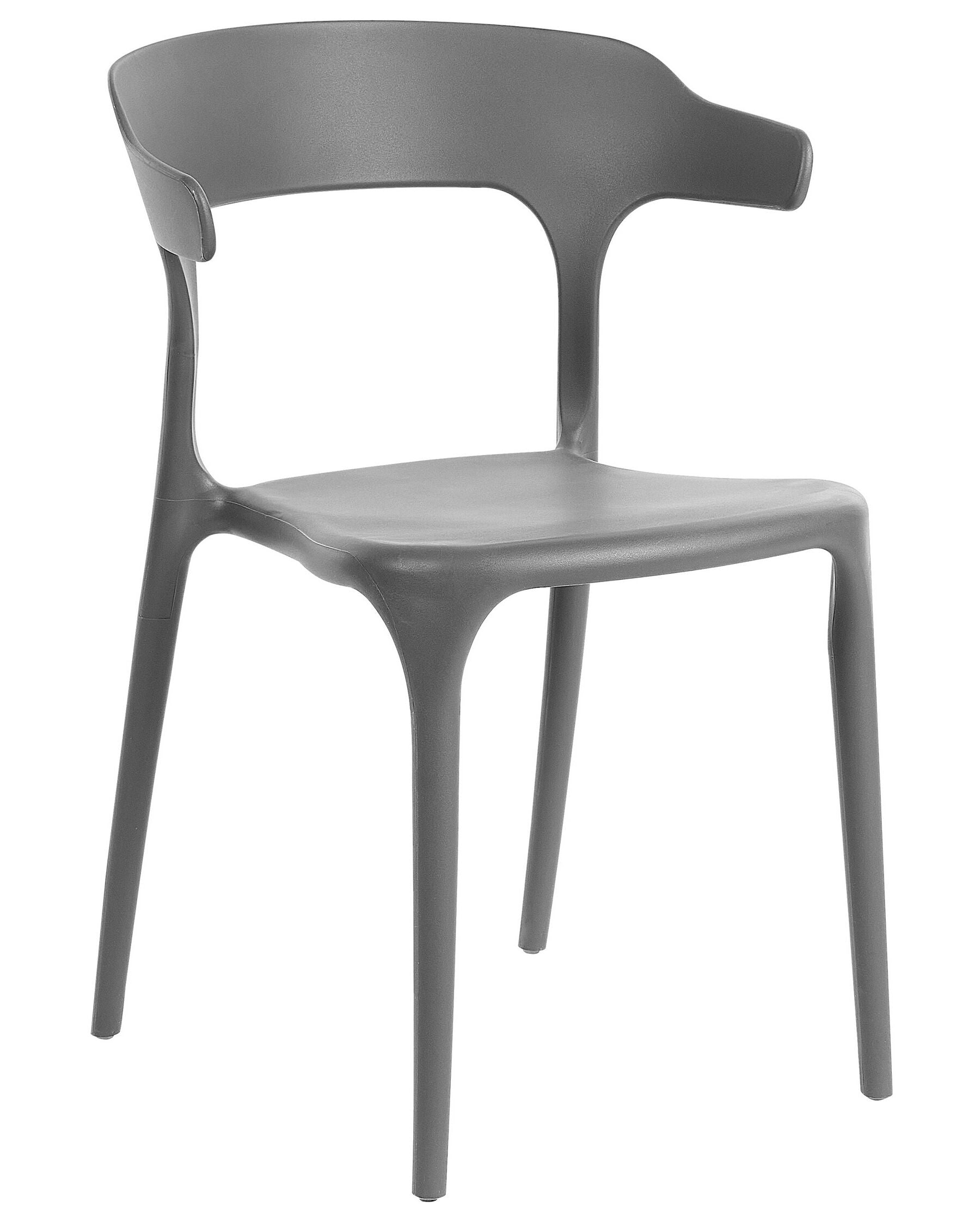 Set Of 8 Dining Chairs Dark Grey Gubbio