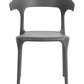 Set Of 8 Dining Chairs Dark Grey Gubbio