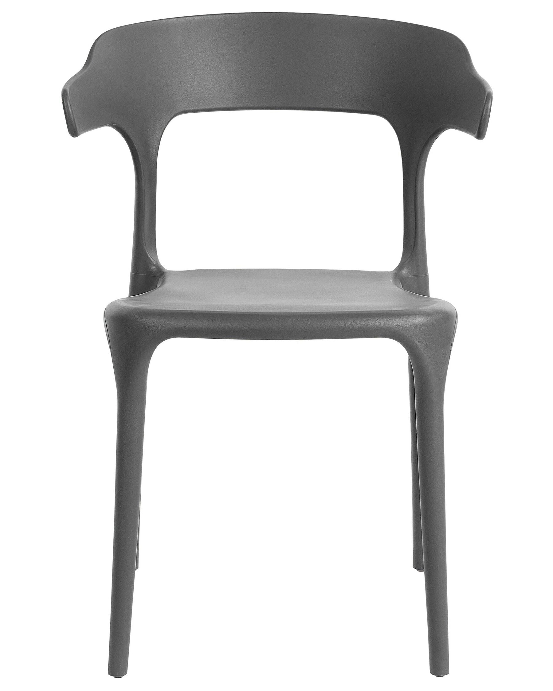 Set Of 8 Dining Chairs Dark Grey Gubbio
