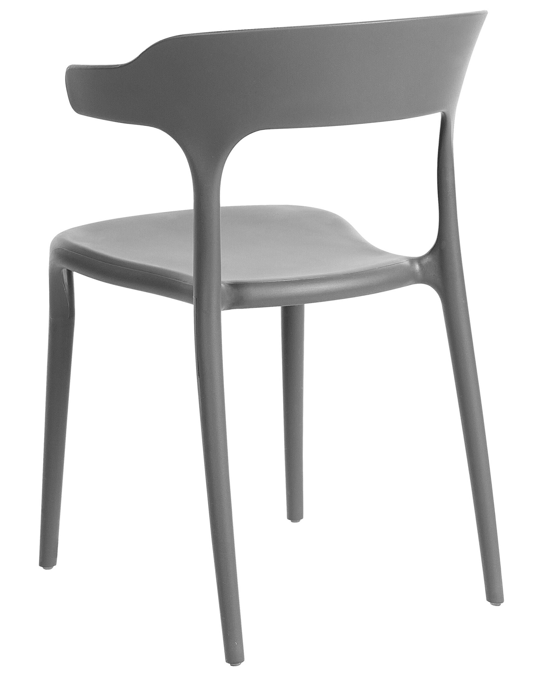 Set Of 8 Dining Chairs Dark Grey Gubbio