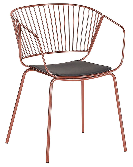 Set of 2 Metal Dining Chairs Copper RIGBY