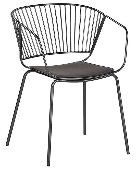Set of 2 Metal Dining Chairs Black RIGBY