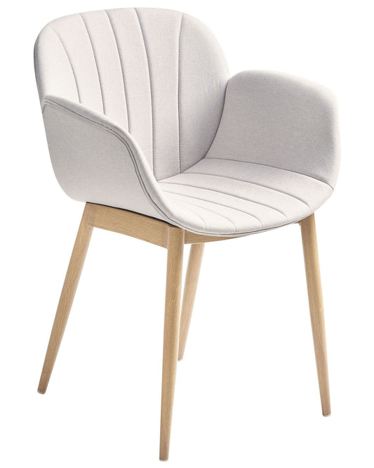 Set of 2 Fabric Dining Chairs Grey ALICE