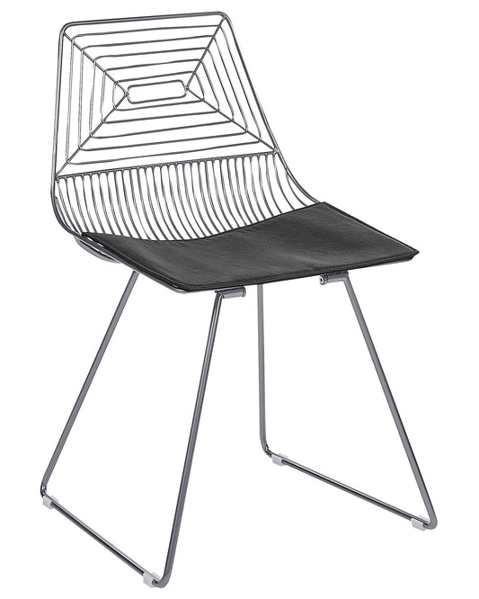 Set of 2 Metal Accent Chairs Silver BEATTY